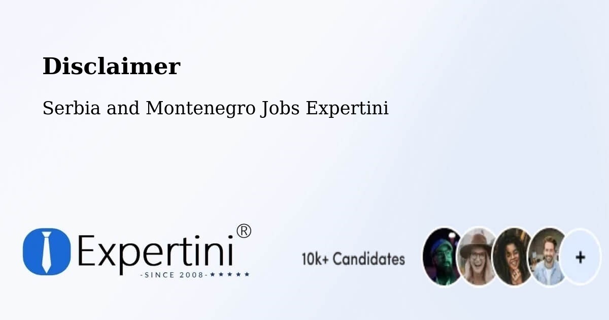 Disclaimer – Prévost - Serbia and Montenegro Jobs Expertini